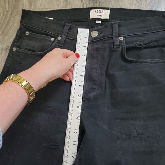 Agolde x Ferg Jeans Mens 32 Black Skinny Leg Distressed - Picture 5 of 13